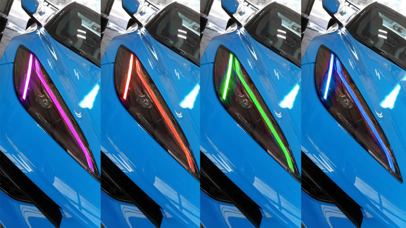Oracle 20-21 Chevy Corvette C8 RGB+A Headlight DRL Upgrade Kit - ColorSHIFT w/ Simple Controller