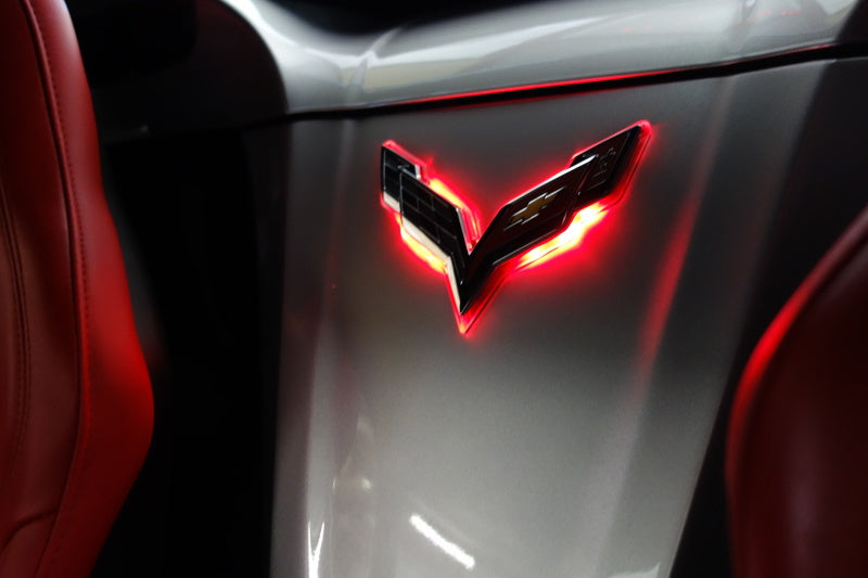 Oracle Corvette C7 Rear Illuminated Emblem - Dual Intensity - Aqua NO RETURNS