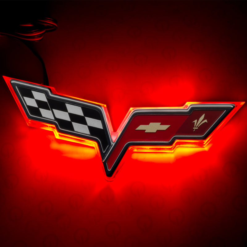 Oracle Chevrolet Corvette C6 Illuminated Emblem - Dual Intensity - Red NO RETURNS