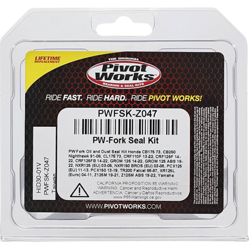 Pivot Works 13-23 Honda CRF110F PW Fork Oil & Dust Seal Kit