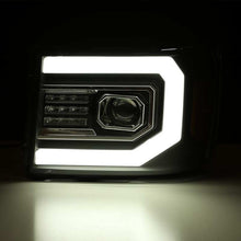 Load image into Gallery viewer, AlphaRex 07-13 GMC Sierra 1500 (No Clsc) LUXX-Series LED Proj HL Chrome w/Actv Lgt & Seq.Sig / DRL
