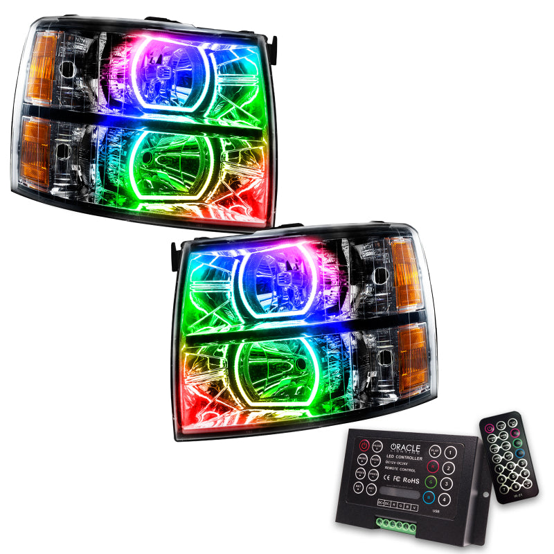 Oracle 07-13 Chevy Silverado SMD HL - Black - Square Style - ColorSHIFT w/ 2.0 Controller NO RETURNS