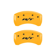 Load image into Gallery viewer, MGP 4 Caliper Covers Engraved Front & Rear RT1-Truck Yellow finish black ch