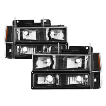 Load image into Gallery viewer, Xtune Chevy Suburban 94-98 Headlights w/ Corner & Parking Lights 8pcs Black HD-JH-CCK88-AM-BK-SET