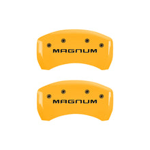 Load image into Gallery viewer, MGP 4 Caliper Covers Engraved Front & Rear Magnum Yellow Finish Black Char 2006 Dodge Charger