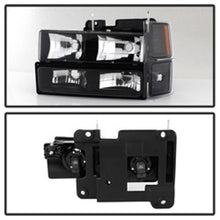 Load image into Gallery viewer, Xtune Chevy Suburban 94-98 Headlights w/ Corner & Parking Lights 8pcs Black HD-JH-CCK88-AM-BK-SET