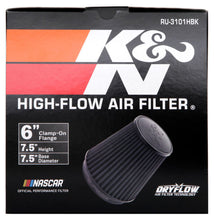 Load image into Gallery viewer, K&N Universal Rubber Filter Round Tapered 6in Flange ID x 7.5in Base OD x 5.25in Top OD x 8in Height