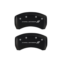Load image into Gallery viewer, MGP 4 Caliper Covers Engraved Front & Rear With stripes/Challenger Red finish silver ch