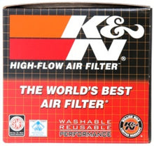 Load image into Gallery viewer, K&N Uni Chrome Oval Tapered Filter 2.125in FlgID x 4inB OL x 3inB OW x 3inT OL x 2inT OW x 2.75in H