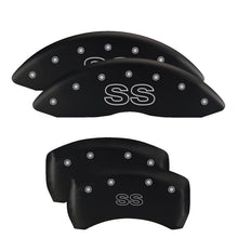 Load image into Gallery viewer, MGP 4 Caliper Covers Engraved Front & Rear MGP Black finish silver ch