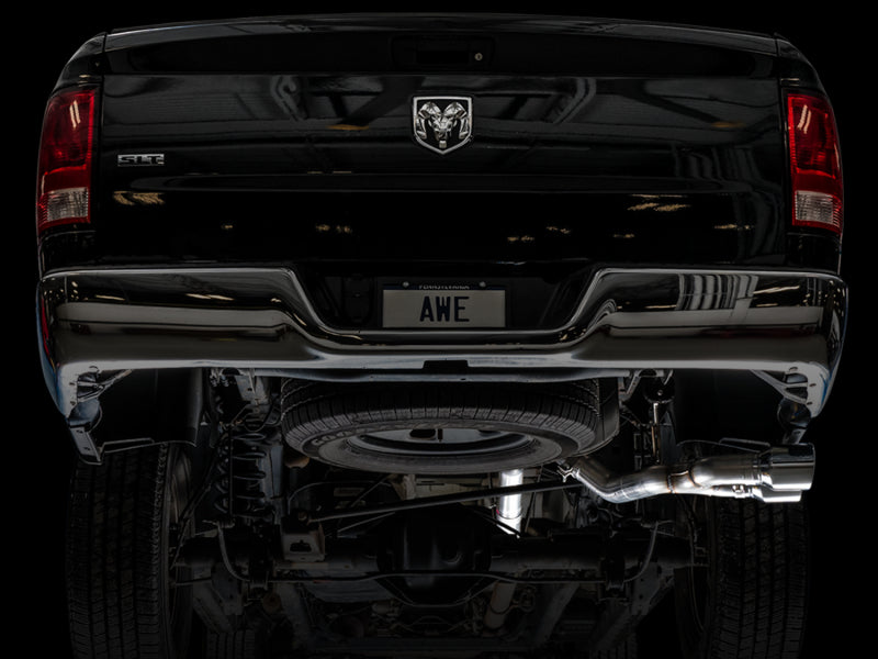 AWE Tuning 09-18 RAM 1500 5.7L (w/o Cutouts) 0FG Single Side Exit Cat-Back Exhaust - Chrome Tips