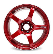 Load image into Gallery viewer, Advan TC4 18x9.5 +45 5-120 Racing Candy Red & Ring Wheel