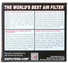 Load image into Gallery viewer, K&N Uni Chrome Oval Tapered Filter 2.125in FlgID x 4inB OL x 3inB OW x 3inT OL x 2inT OW x 2.75in H