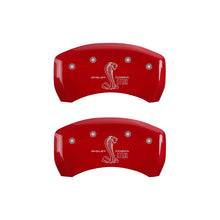 Load image into Gallery viewer, MGP Rear set 2 Caliper Covers Engraved Rear GT500 Shelby & Cobra Red finish silver ch