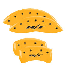Load image into Gallery viewer, MGP 4 Caliper Covers Engraved Front & Rear RT1-Truck Yellow Finish Black Char 2007 Dodge Charger