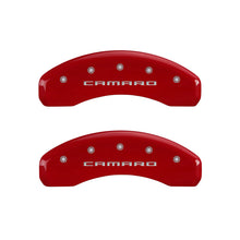 Load image into Gallery viewer, MGP 4 Caliper Covers Engraved Front & Rear Gen 5/Camaro Yellow finish black ch
