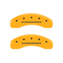 Load image into Gallery viewer, MGP 4 Caliper Covers Engraved Front & Rear Gen 5/Camaro Yellow finish black ch