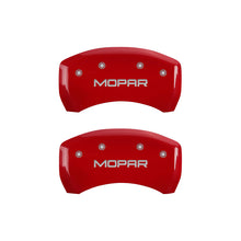 Load image into Gallery viewer, MGP 4 Caliper Covers Engraved Front & Rear MOPAR Red finish silver ch