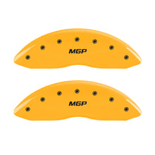 Load image into Gallery viewer, MGP 4 Caliper Covers Engraved Front & Rear MGP Yellow Finish Black Char 2007 Dodge Charger