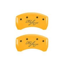 Load image into Gallery viewer, MGP 4 Caliper Covers Engraved Front & Rear Cursive/Challenger Black finish silver ch
