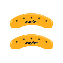 Load image into Gallery viewer, MGP 4 Caliper Covers Engraved Front & Rear RT1-Truck Yellow finish black ch
