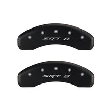 Load image into Gallery viewer, MGP 4 Caliper Covers Engraved Front & Rear SRT8 Red finish silver ch