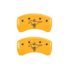 Load image into Gallery viewer, MGP Rear set 2 Caliper Covers Engraved Rear 2015/Bar & Pony Yellow finish black ch