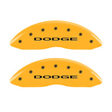 Load image into Gallery viewer, MGP 4 Caliper Covers Engraved Front & Rear With out stripes/Dodge Yellow finish black ch