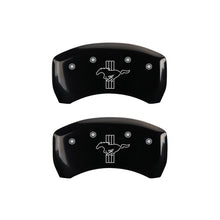 Load image into Gallery viewer, MGP Rear set 2 Caliper Covers Engraved Rear 2015/Bar & Pony Black finish silver ch