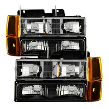 Load image into Gallery viewer, Xtune GMC Yukon 94-99 Headlights w/ Corner & Parking Lights 8pcs Sets -Black HD-JH-GCK94-AM-BK-SET