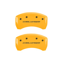 Load image into Gallery viewer, MGP 4 Caliper Covers Engraved Front & Rear Block/Challenger Yellow finish black ch