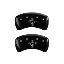 Load image into Gallery viewer, MGP Rear set 2 Caliper Covers Engraved Rear S197/Bar & Pony Black finish silver ch