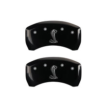 Load image into Gallery viewer, MGP 4 Caliper Covers Engraved Front & Rear Tiffany Snake Black finish silver ch