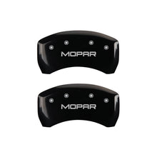Load image into Gallery viewer, MGP 4 Caliper Covers Engraved Front & Rear MOPAR Black finish silver ch