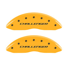 Load image into Gallery viewer, MGP 4 Caliper Covers Engraved Front & Rear Block/Challenger Yellow finish black ch