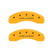 Load image into Gallery viewer, MGP 4 Caliper Covers Engraved Front & Rear Block/Challenger Yellow finish black ch