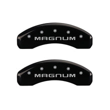 Load image into Gallery viewer, MGP 4 Caliper Covers Engraved Front & Rear Magnum Black finish silver ch
