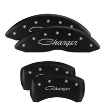 Load image into Gallery viewer, MGP 4 Caliper Covers Engraved Front & Rear MGP Black finish silver ch
