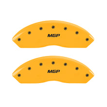 Load image into Gallery viewer, MGP 4 Caliper Covers Engraved Front & Rear MGP Yellow finish black ch