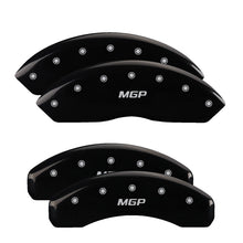 Load image into Gallery viewer, MGP 4 Caliper Covers Engraved Front & Rear With stripes/Charger Black finish silver ch