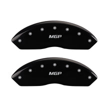 Load image into Gallery viewer, MGP 4 Caliper Covers Engraved Front & Rear MGP Black finish silver ch