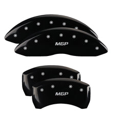 Load image into Gallery viewer, MGP 4 Caliper Covers Engraved Front & Rear With stripes/Dodge Yellow finish black ch