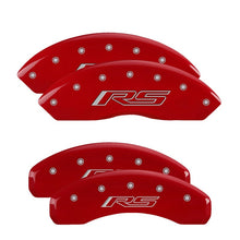Load image into Gallery viewer, MGP 4 Caliper Covers Engraved Front & Rear Gen 5/RS Red finish silver ch
