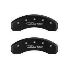 Load image into Gallery viewer, MGP 4 Caliper Covers Engraved Front & Rear Cursive/Charger Red finish silver ch