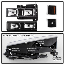 Load image into Gallery viewer, Xtune Chevy Suburban 94-98 Headlights w/ Corner & Parking Lights 8pcs Black HD-JH-CCK88-AM-BK-SET