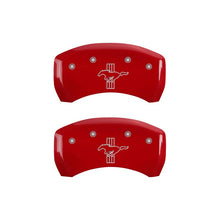 Load image into Gallery viewer, MGP Rear set 2 Caliper Covers Engraved Rear S197/Bar & Pony Red finish silver ch