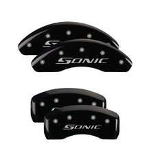 Load image into Gallery viewer, MGP 4 Caliper Covers Engraved Front & Rear MGP Black finish silver ch