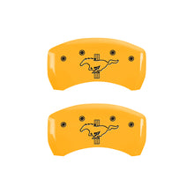 Load image into Gallery viewer, MGP Rear set 2 Caliper Covers Engraved Rear 2015/Bar & Pony Yellow finish black ch