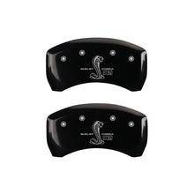 Load image into Gallery viewer, MGP Rear set 2 Caliper Covers Engraved Rear GT350 Shelby & Cobra Black finish silver ch