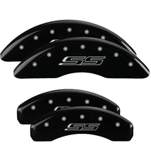 Load image into Gallery viewer, MGP 4 Caliper Covers Engraved Front & Rear Gen 5/SS Black finish silver ch